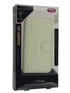 TS-CASE Genuine Leather Wallet Case for iPhone 4/4S - Cream