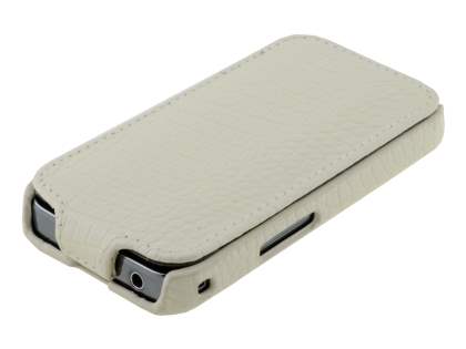 Crocodile Pattern Synthetic Leather Flip Case for Samsung Galaxy Ace S5830 - Pearl White
