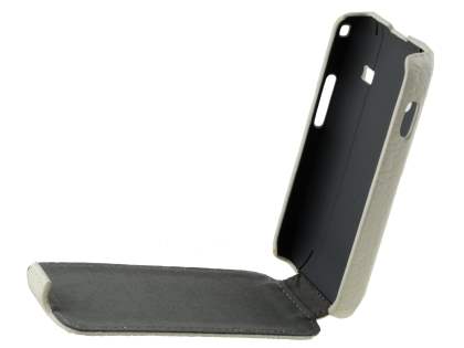 Crocodile Pattern Synthetic Leather Flip Case for Samsung Galaxy Ace S5830 - Pearl White