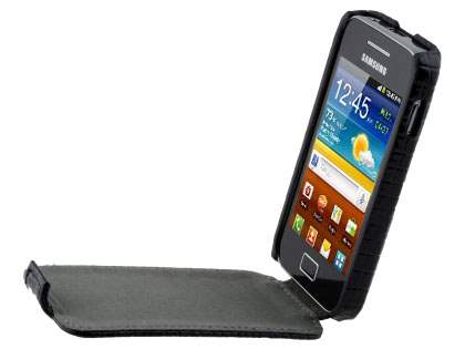 Crocodile Pattern Synthetic Leather Flip Case for Samsung Galaxy Ace S5830 - Classic Black