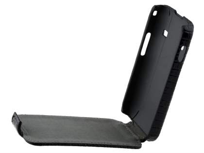 Crocodile Pattern Synthetic Leather Flip Case for Samsung Galaxy Ace S5830 - Classic Black