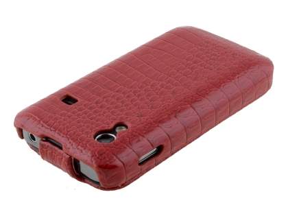 Crocodile Pattern Synthetic Leather Flip Case for Samsung Galaxy Ace S5830 - Red