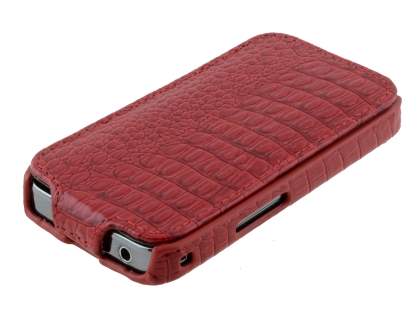 Crocodile Pattern Synthetic Leather Flip Case for Samsung Galaxy Ace S5830 - Red