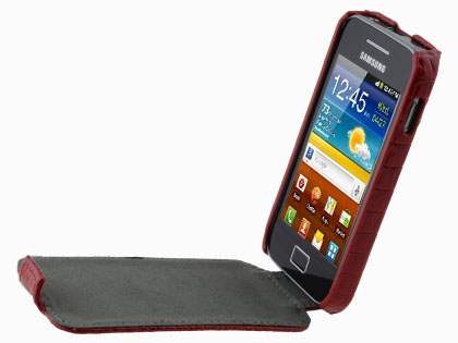 Crocodile Pattern Synthetic Leather Flip Case for Samsung Galaxy Ace S5830 - Red