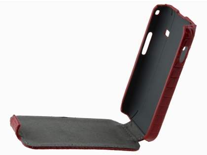 Crocodile Pattern Synthetic Leather Flip Case for Samsung Galaxy Ace S5830 - Red