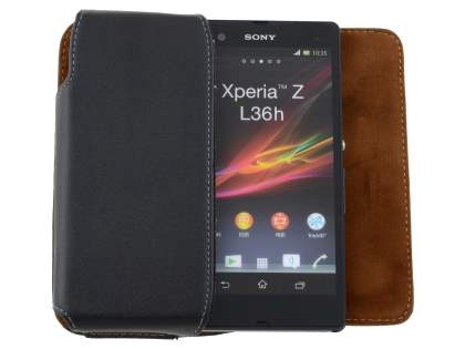 Extra-tough Genuine Leather ShineColours belt pouch for Sony Xperia Z