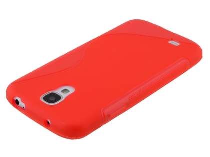 Wave Case for Samsung I9500 Galaxy S4 - Frosted Red/Red