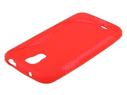 Wave Case for Samsung I9500 Galaxy S4 - Frosted Red/Red