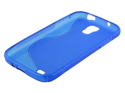 Wave Case for Samsung I9500 Galaxy S4 - Frosted Blue/Blue