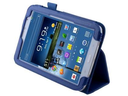 Synthetic Leather Flip Case with Fold-Back Stand for Samsung Galaxy Note 8.0 Tablet - Dark Blue