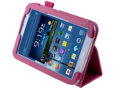 Synthetic Leather Flip Case with Fold-Back Stand for Samsung Galaxy Note 8.0 Tablet - Raspberry