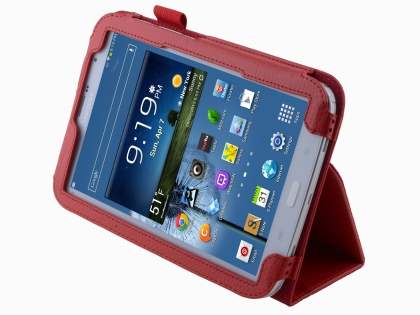 Synthetic Leather Flip Case with Fold-Back Stand for Samsung Galaxy Note 8.0 Tablet - Red