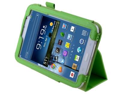 Synthetic Leather Flip Case with Fold-Back Stand for Samsung Galaxy Note 8.0 Tablet - Green