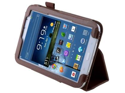 Synthetic Leather Flip Case with Fold-Back Stand for Samsung Galaxy Note 8.0 Tablet - Brown