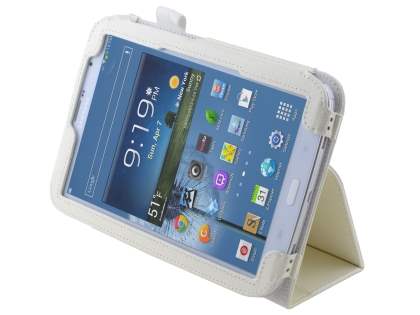 Synthetic Leather Flip Case with Fold-Back Stand for Samsung Galaxy Note 8.0 Tablet - Ivory