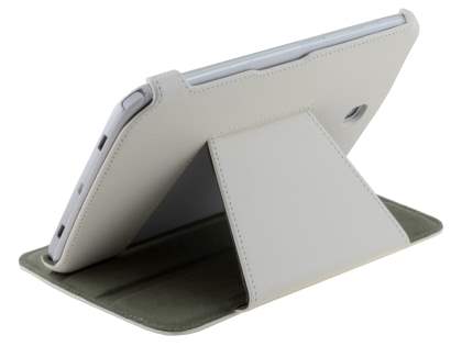 Synthetic Leather Flip Cover with Built-In Stand for Samsung Galaxy Note 8.0 Tablet - Pearl White