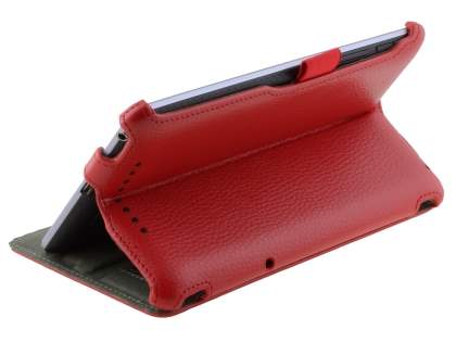Synthetic Leather Flip Case with Multi-Angle Tilt Stand for Asus Google Nexus 7 2012 - Red