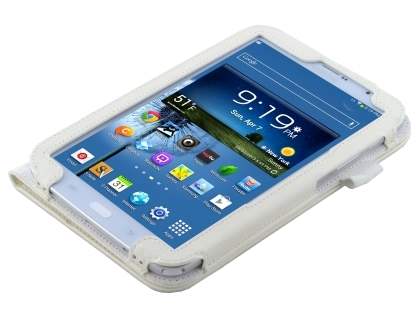 Synthetic Leather Flip Case with Fold-Back Stand for Samsung Galaxy Note 8.0 Tablet - Ivory