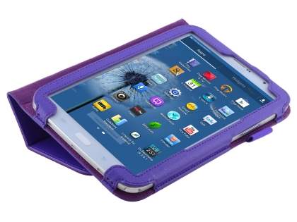 Synthetic Leather Flip Case with Fold-Back Stand for Samsung Galaxy Note 8.0 Tablet - Purple
