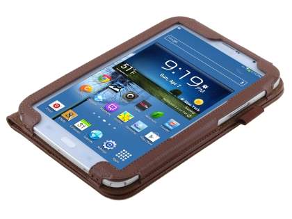 Synthetic Leather Flip Case with Fold-Back Stand for Samsung Galaxy Note 8.0 Tablet - Brown