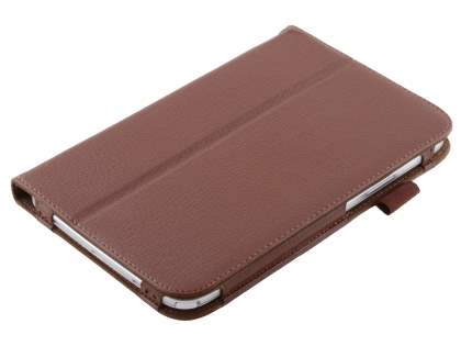 Synthetic Leather Flip Case with Fold-Back Stand for Samsung Galaxy Note 8.0 Tablet - Brown