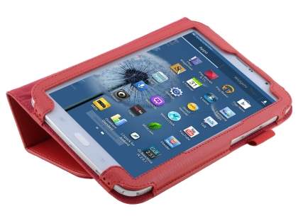 Synthetic Leather Flip Case with Fold-Back Stand for Samsung Galaxy Note 8.0 Tablet - Red