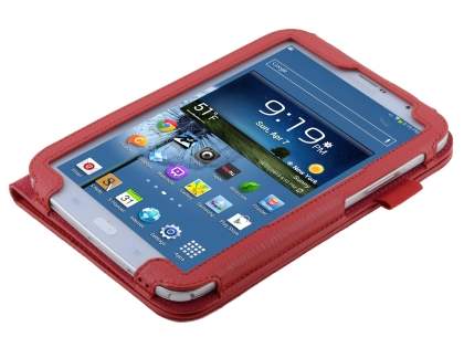 Synthetic Leather Flip Case with Fold-Back Stand for Samsung Galaxy Note 8.0 Tablet - Red