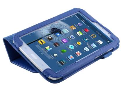 Synthetic Leather Flip Case with Fold-Back Stand for Samsung Galaxy Note 8.0 Tablet - Dark Blue