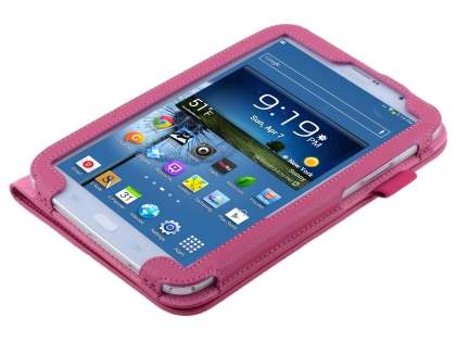 Synthetic Leather Flip Case with Fold-Back Stand for Samsung Galaxy Note 8.0 Tablet - Raspberry