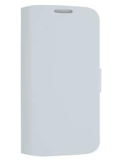 Slim Genuine Leather Portfolio Case for Samsung Galaxy S4 I9500 - Pearl White