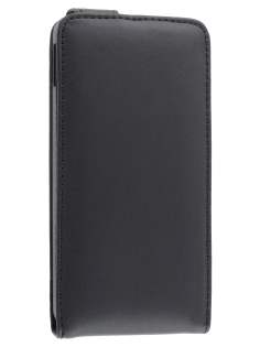 Genuine Leather Flip Case for HTC One M7 801e - Classic Black