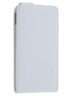 Genuine Leather Flip Case for HTC One M7 801e - Pearl White