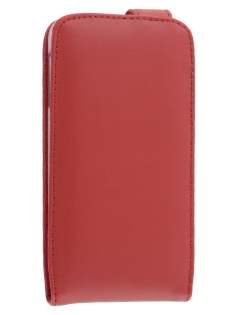 Genuine Leather Flip Case for HTC One M7 801e - Red