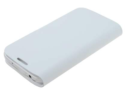 Slim Genuine Leather Portfolio Case for Samsung Galaxy S4 I9500 - Pearl White