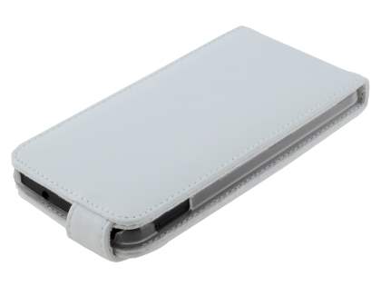 Genuine Leather Flip Case for HTC One M7 801e - Pearl White