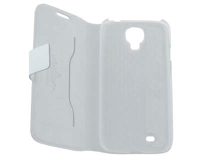 Slim Genuine Leather Portfolio Case for Samsung Galaxy S4 I9500 - Pearl White