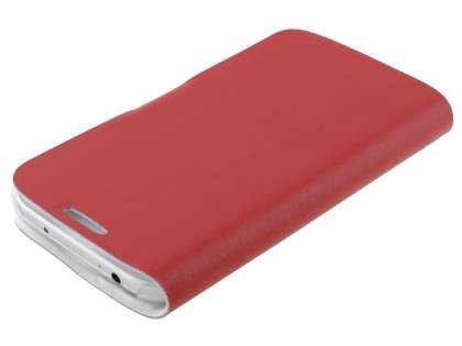 Slim Genuine Leather Portfolio Case for Samsung Galaxy S4 I9500 - Red