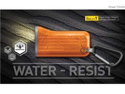 MOMAX iPower Tough Impact & Splash Resistant External Battery Pack with Dual USB Outputs for Samsung - Orange