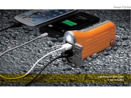 MOMAX iPower Tough Impact & Splash Resistant External Battery Pack with Dual USB Outputs for Samsung - Orange