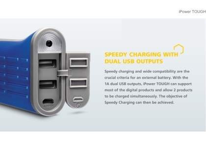 MOMAX iPower Tough Impact & Splash Resistant External Battery Pack with Dual USB Outputs for Samsung - Camouflage
