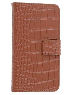 TS-CASE Crocodile Pattern Genuine leather Wallet Case for Samsung Galaxy S4 I9500 - Brown