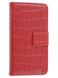 TS-CASE crocodile pattern Genuine leather Wallet Case for BlackBerry Z10 - Red