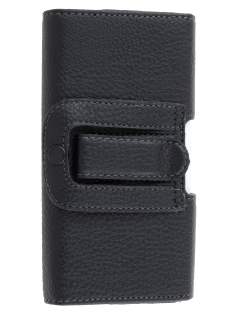 Samsung Galaxy Grand I9080 Synthetic Leather Belt Pouch (Bumper Case Compatible) - Classic Black