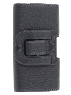 Textured Synthetic Leather Belt Pouch for HTC One M7 801e - Classic Black