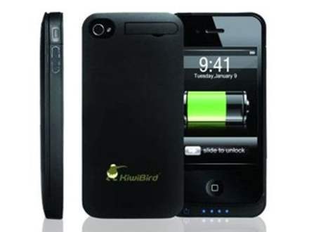 KiwiBird FC8 iPhone 4/4S Case Battery Charger - Classic Black