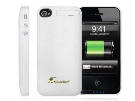 KiwiBird FC8 iPhone 4/4S Case Battery Charger - Glossy White