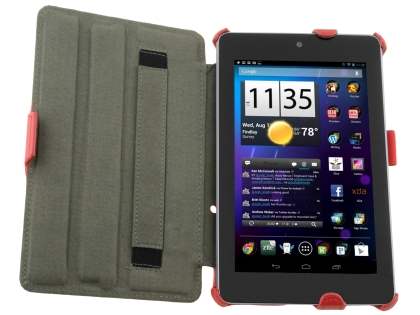 Synthetic Leather Flip Case with Multi-Angle Tilt Stand for Asus Google Nexus 7 2012 - Red
