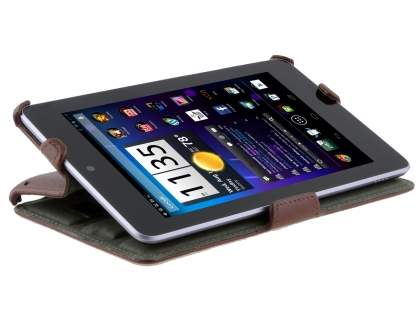 Synthetic Leather Flip Case with Multi-Angle Tilt Stand for Asus Google Nexus 7 2012 - Brown