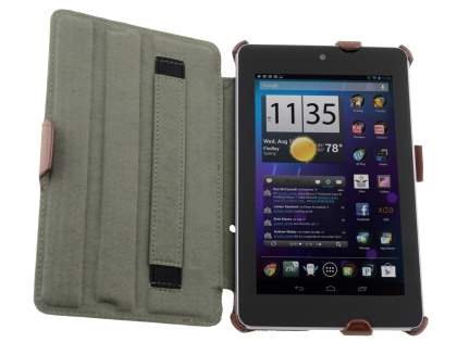 Synthetic Leather Flip Case with Multi-Angle Tilt Stand for Asus Google Nexus 7 2012 - Brown