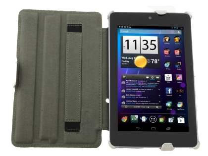 Synthetic Leather Flip Case with Multi-Angle Tilt Stand for Asus Google Nexus 7 2012 - White